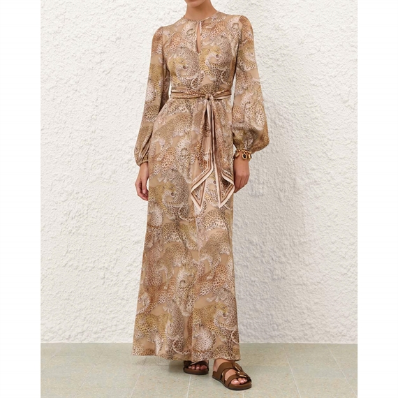 Zimmermann Rebellion Sheath Kjole, Latte Leopard